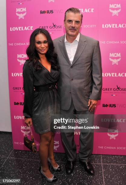 Tara Wilson and actor Chris Noth attend The Cinema Society and MCM with Grey Goose screening of Radius TWC's "Lovelace" at MoMA on July 30, 2013 in...