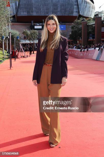 Nicoletta Romanoff attends a red carpet for the movie "Unfitting" during the 18th Rome Film Festival at Auditorium Parco Della Musica on October 22,...