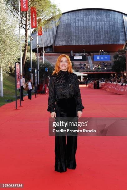 Singer Noem attends a red carpet for the movie "Unfitting" during the 18th Rome Film Festival at Auditorium Parco Della Musica on October 22, 2023 in...