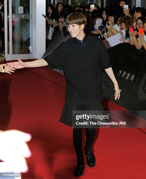 No Min-Woo attends the 'Snowpiercer' premiere & red carpet at Time Square on July 29, 2013 in Seoul, South Korea.