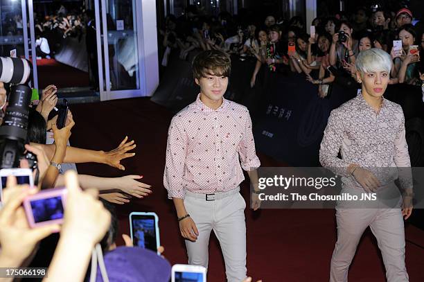 SHINee attend the 'Snowpiercer' premiere & red carpet at Time Square on July 29, 2013 in Seoul, South Korea.