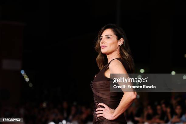 Luisa Ranieri attends a red carpet for the movie "Nuovo Olimpo" during the 18th Rome Film Festival at Auditorium Parco Della Musica on October 22,...