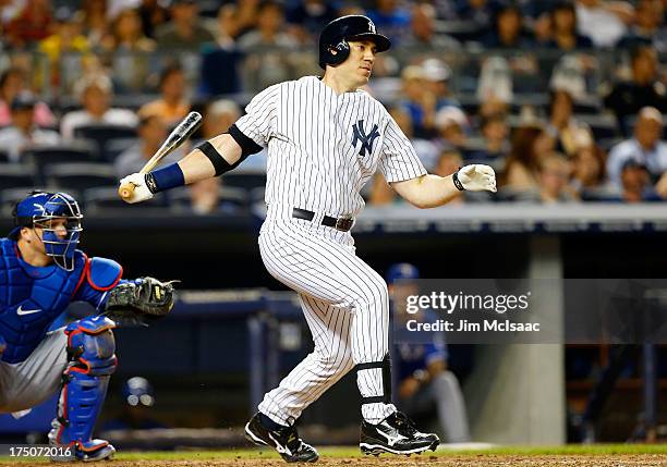 Travis Hafner of the New York Yankees in action against the Texas Rangers at Yankee Stadium on June 25, 2013 in the Bronx borough of New York City....