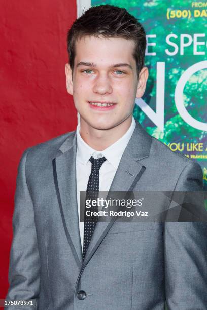Actor Liam James arrives at "The Spectacular Now" - Los Angeles Special Screening at the Vista Theatre on July 30, 2013 in Los Angeles, California.