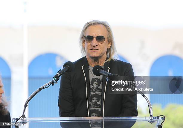 Joe Walsh of rock band the Eagles attends the Madison Square Garden company announcement of the revitalization of the Forum at The Forum on July 30,...