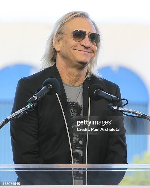 Joe Walsh of rock band the Eagles attends the Madison Square Garden company announcement of the revitalization of the Forum at The Forum on July 30,...