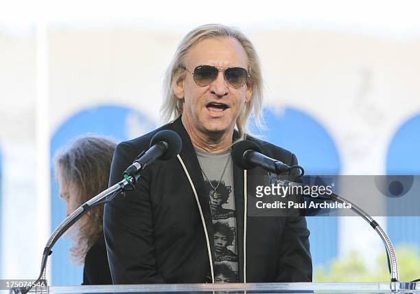 Joe Walsh of rock band the Eagles attends the Madison Square Garden company announcement of the revitalization of the Forum at The Forum on July 30,...