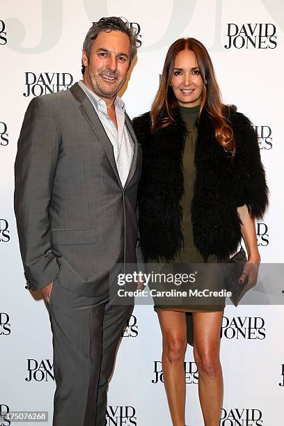 Designer Gai Elliot and Joe Coffey arrive at the David Jones Spring/Summer 2013 Collection Launch at David Jones Elizabeth Street on July 31, 2013 in...