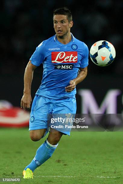 Dries Mertens of SSC Napoli in action during the pre-season friendly match between SSC Napoli and Galatasaray at Stadio San Paolo on July 29, 2013 in...