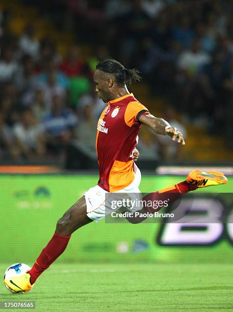 Didier Drogba of Galatasaray in action during the pre-season friendly match between SSC Napoli and Galatasaray at Stadio San Paolo on July 29, 2013...