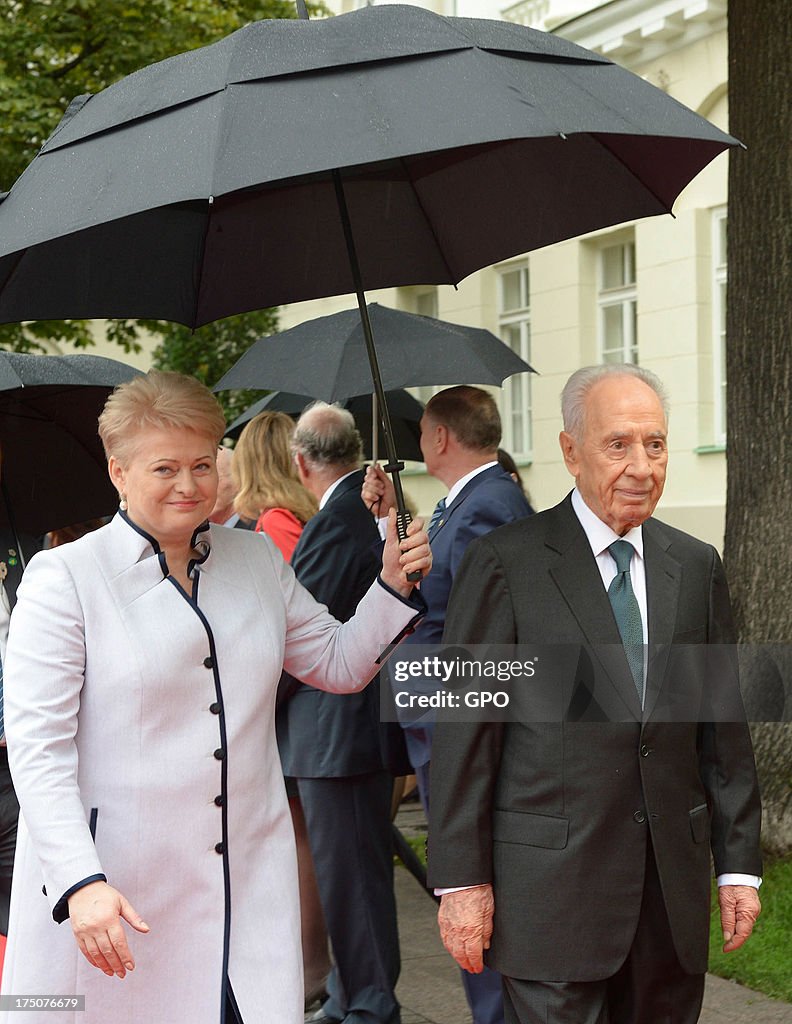 Israeli President Shimon Peres Official Visit To Latvia And Lithuania