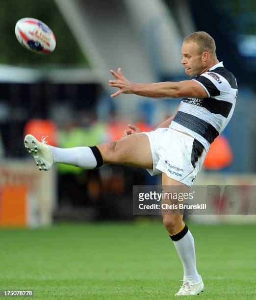Daniel Holdsworth of Hull FC in action during the Tetley's Challenge Cup Semi Final between Hull FC and Warrington Wolves at John Smith's Stadium on...