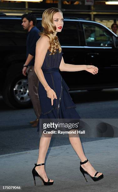 Actress Amanda Seyfried attends a screening of Radius TWC's "Lovelace" hosted by The Cinema Society and MCM with Grey Goose at The Museum of Modern...