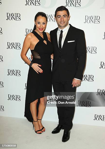 Terry Biviano and Anthony Minnichello arrive at the David Jones Spring/Summer 2013 Collection Launch at David Jones Elizabeth Street on July 31, 2013...