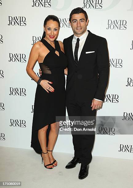 Terry Biviano and Anthony Minnichello arrive at the David Jones Spring/Summer 2013 Collection Launch at David Jones Elizabeth Street on July 31, 2013...