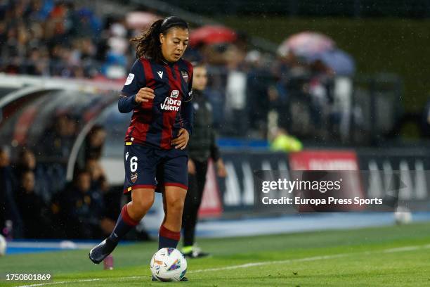 Paula Fernandez of Levante UD in action during the spanish women league, Liga F, football match played between Real Madrid Femenino and Levante UD at...