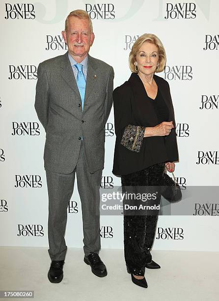 Ross Steele and Ita Buttrose arrive at the David Jones Spring/Summer 2013 Collection Launch at David Jones Elizabeth Street on July 31, 2013 in...