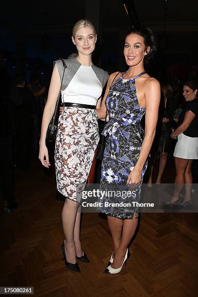 Megan Gale and Elizabeth Debicki arrive at the David Jones Spring/Summer 2013 Collection Launch at David Jones Elizabeth Street on July 31, 2013 in...