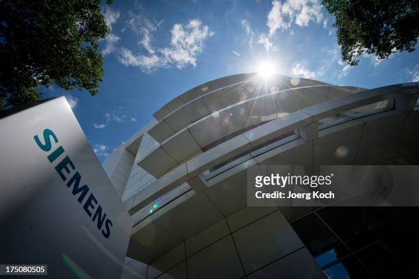 Exterior view of the Siemens Forum, part of the Siemens Headquarters, on July 31, 2013 in Munich, Germany. Siemens AG, Europe's largest electronics...