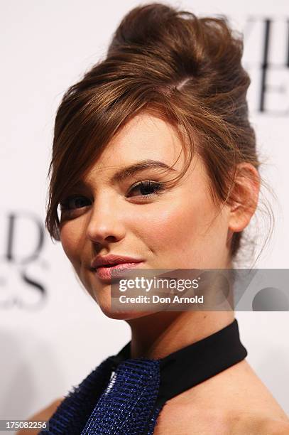 Montana Cox arrives at the David Jones Spring/Summer 2013 Collection Launch at David Jones Elizabeth Street on July 31, 2013 in Sydney, Australia.