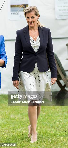 Sophie Rhys-Jones, Countess of Wessex visits the New Forest and Hampshire county show at The Showground, New Park on July 31, 2013 in Brockenhurst,...