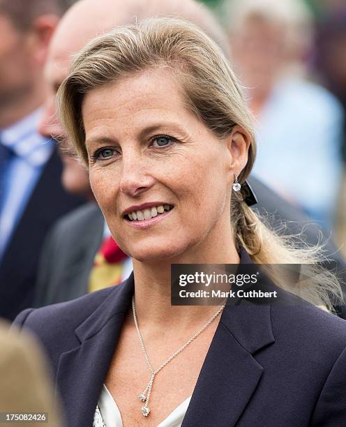 Sophie Rhys-Jones, Countess of Wessex visits the New Forest and Hampshire county show at The Showground, New Park on July 31, 2013 in Brockenhurst,...