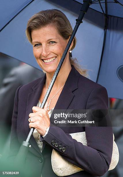 Sophie Rhys-Jones, Countess of Wessex visits the New Forest and Hampshire county show at The Showground, New Park on July 31, 2013 in Brockenhurst,...