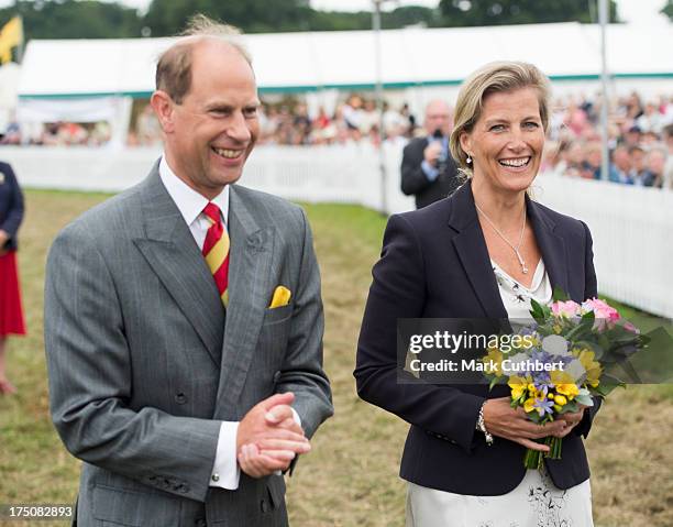 Prince Edward, Earl of Wessex and Sophie, Countess of Wessex visit the New Forest and Hampshire county show at The Showground, New Park on July 31,...