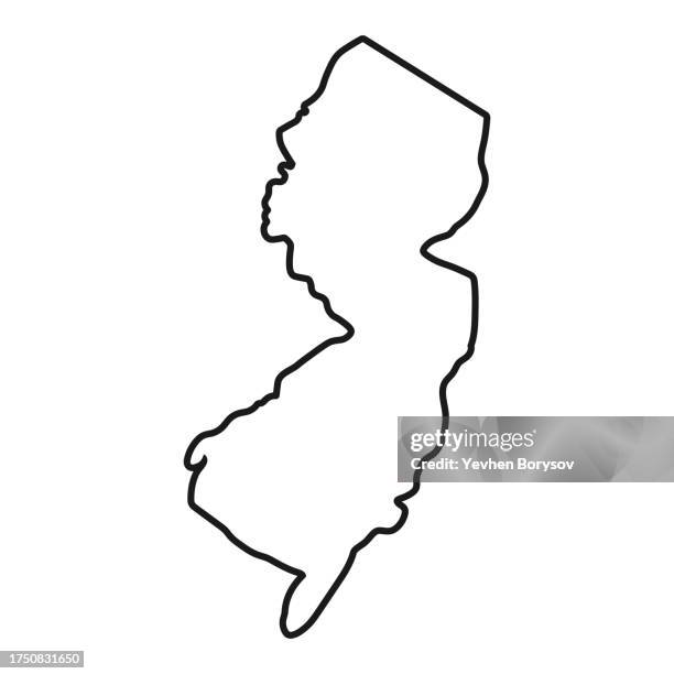 new jersey state map with detailed borders - new jersey stock pictures, royalty-free photos & images
