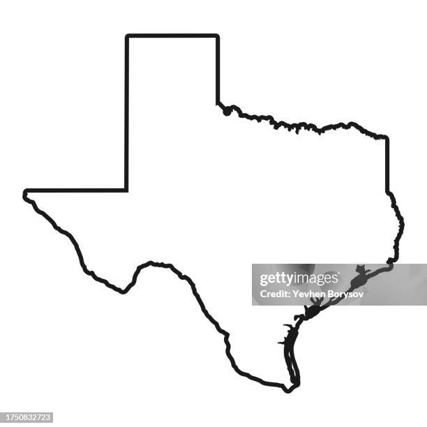 texas state map with detailed borders - texas outline stock pictures, royalty-free photos & images