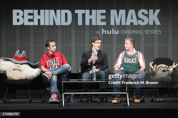 Jon "Jersey" Goldman, Creator/Director/Executive Producer Josh Greenbaum and Kevin Vanderkolk speak onstage during the "Behind the Mask" portion of...