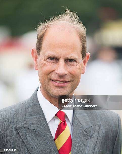 Prince Edward, Earl of Wessex visits the New Forest and Hampshire county show at The Showground, New Park on July 31, 2013 in Brockenhurst, England.