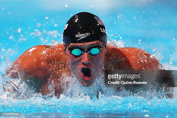 Ryan Lochte of the USA competes during the Swimming Men's Individual Medley Semifinal on day twelve of the 15th FINA World Championships at Palau...