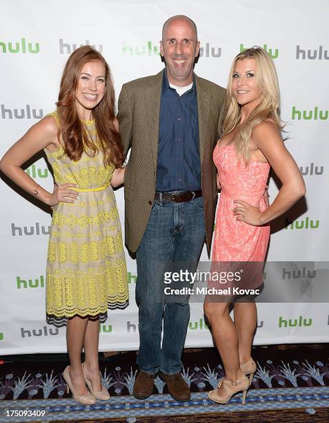 Actors Alexia Dox, Robert 'Bob' Clendenin, and Allison Dunbar attend the Hulu 2013 Summer TCA Tour at The Beverly Hilton Hotel on July 31, 2013 in...
