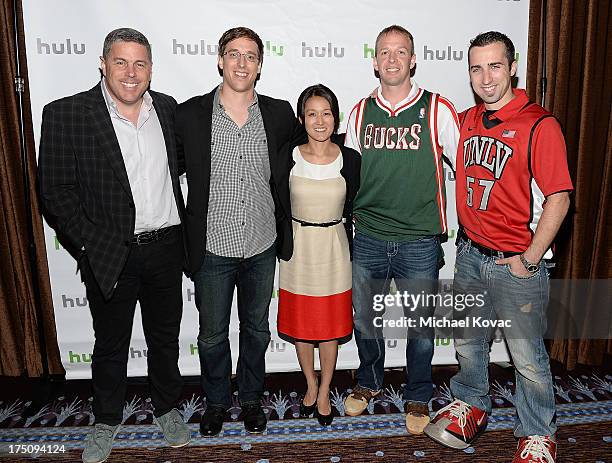 Acting CEO Andy Forssell, Creator/Director/Executive Producer Josh Greenbaum, Hulu original content development executive Charlotte Koh, Kevin...