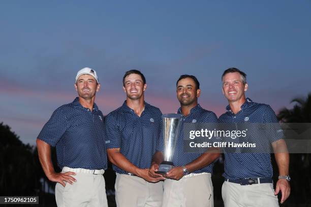 Charles Howell III of Crushers GC, Captain Bryson DeChambeau of Crushers GC, Anirban Lahiri of Crushers GC and Paul Casey of Crushers GC celebrate...