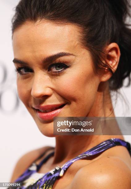 Megan Gale arrives at the David Jones Spring/Summer 2013 Collection Launch at David Jones Elizabeth Street on July 31, 2013 in Sydney, Australia.