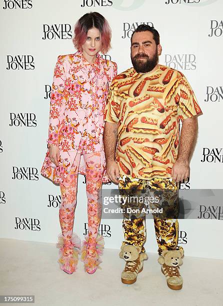 Anna Plunkett and Luke Sales arrive at the David Jones Spring/Summer 2013 Collection Launch at David Jones Elizabeth Street on July 31, 2013 in...