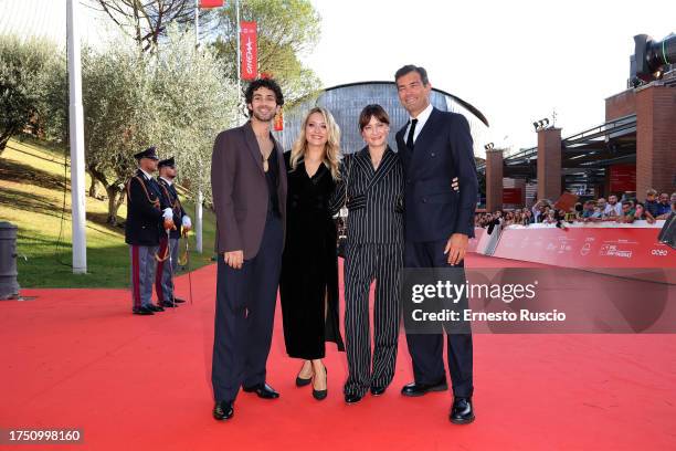 Massimiliano Caiazzo, Carolina Crescentini, Giovanna Mezzogiorno and Marco Bonini attend a red carpet for the movie "Unfitting" during the 18th Rome...