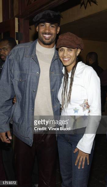 Actors Boris Kodjoe and Nicole Ari Parker attend the after-party for the film premiere of "Biker Boyz" on January 28, 2003 at The Garden of Eden in...