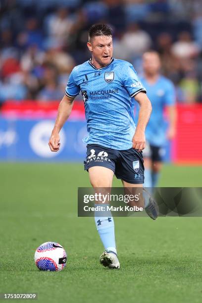 Joseph Lolley of Sydney FC runs with the ball during the A-League Men round one match between Sydney FC and Melbourne Victory at Allianz Stadium, on...