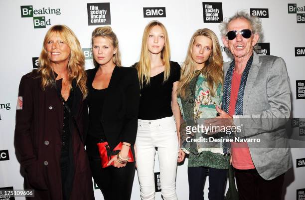 Model Patti Hansen, Alexandra Richards, Ella Richards, Theodora Richards, and musician Keith Richards attend The Film Society Of Lincoln Center And...
