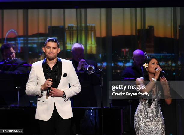 Ben Stone and Jasmine Trias perform during the 13th Annual NF Hope concert benefiting neurofibromatosis at Myron's at The Smith Center for the...