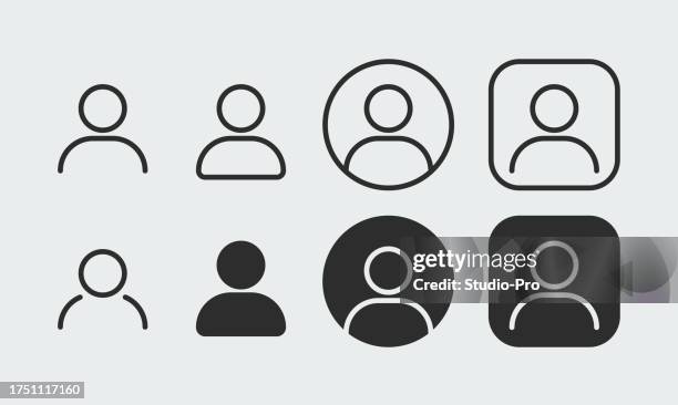 stockillustraties, clipart, cartoons en iconen met user profile line icon set with editable stroke vector design template - biography icon