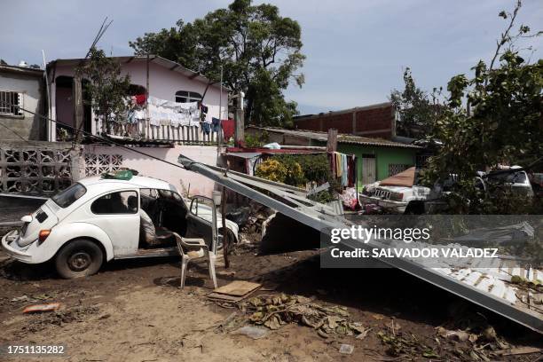 View of damages caused by the passage of Hurricane Otis in Acapulco, Guerrero State, Mexico, on October 28, 2023. The death toll from an...