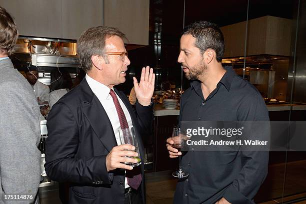 Producer Mark Johnson and magician David Blaine attend the "Breaking Bad" NY Premiere 2013 after party at Lincoln Ristorante on July 31, 2013 in New...