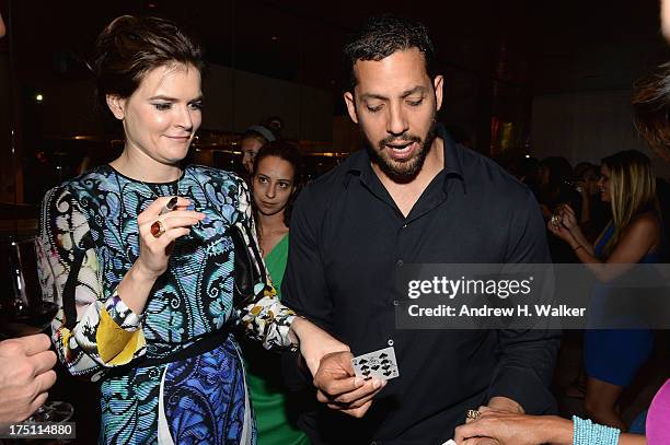 Actress Betsy Brandt and magician David Blaine attend the "Breaking Bad" NY Premiere 2013 after party at Lincoln Ristorante on July 31, 2013 in New...