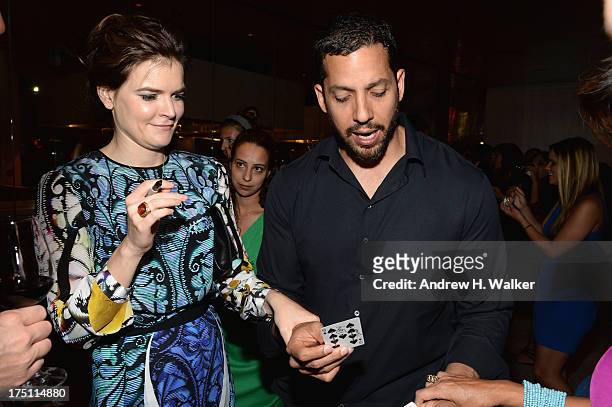 Actress Betsy Brandt and magician David Blaine attend the "Breaking Bad" NY Premiere 2013 after party at Lincoln Ristorante on July 31, 2013 in New...