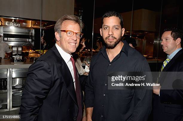 Producer Mark Johnson and magician David Blaine attend the "Breaking Bad" NY Premiere 2013 after party at Lincoln Ristorante on July 31, 2013 in New...