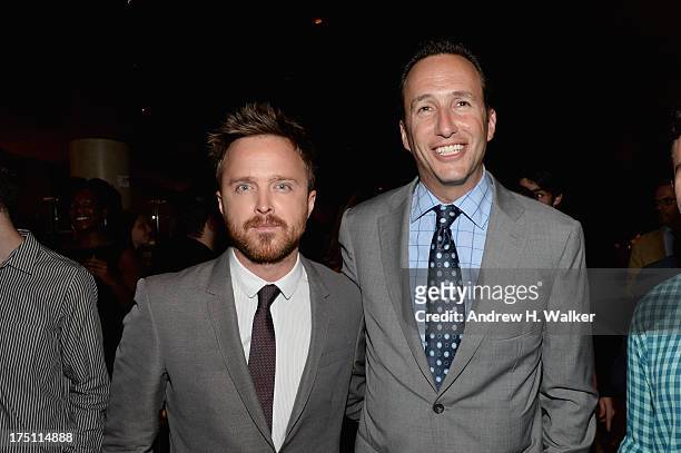 Actor Aaron Paul and AMC President and General Manager Charlie Collier attend the "Breaking Bad" NY Premiere 2013 after party at Lincoln Ristorante...